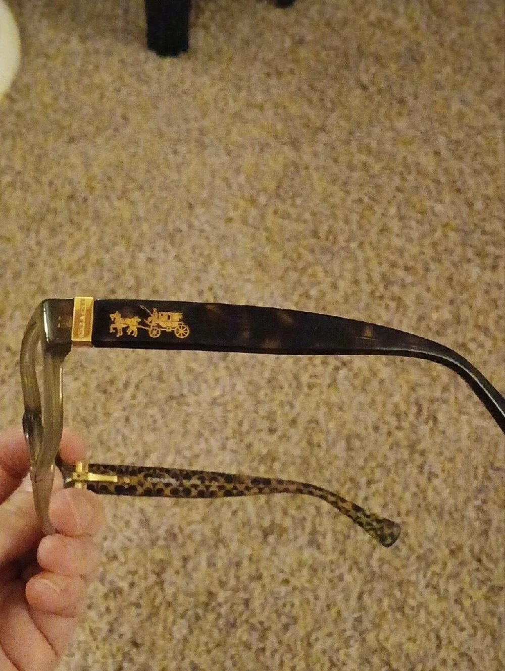Coach Black and Gold Semi-Rimless Reading Glasses